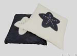 AB903 Anne Home - White Pillow  Blue Star  set of 2 