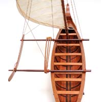 B012 Wooden Model Hawaiian Canoe 