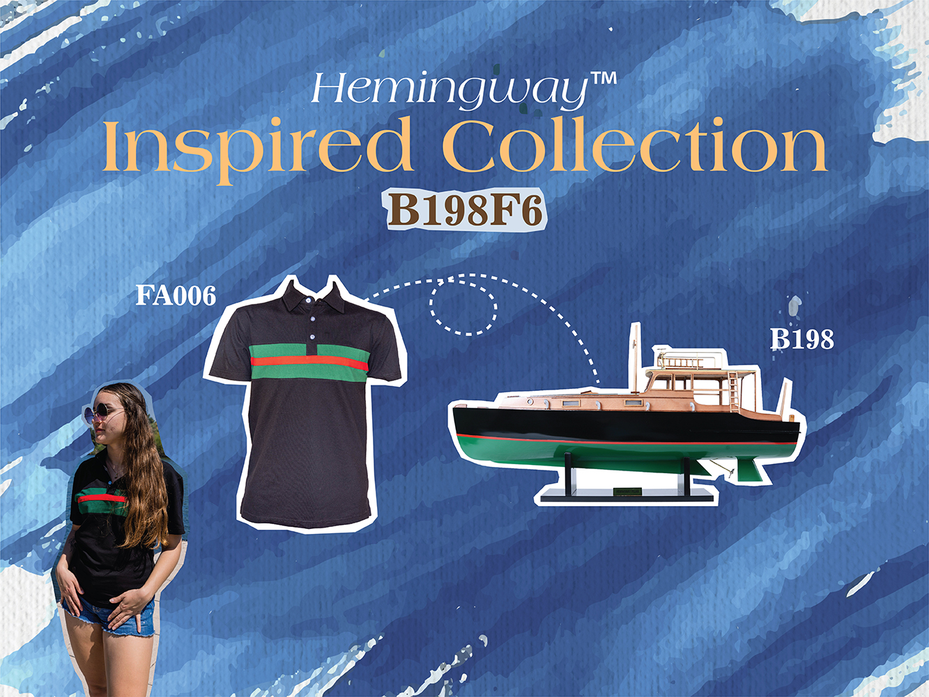 B198F6 Hemingway Pilar Fishing Boat Combo: A Model and Polo Shirt Set B198F6L01.jpg