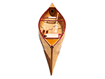 K033G Wooden Canoe with Ribs 16 Mahogany 