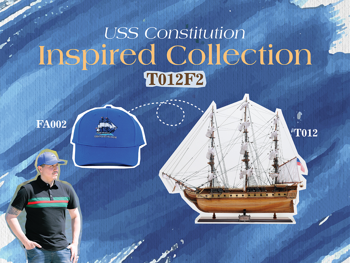 T012F2 Ultimate USS Constitution Combo: A Model Ship and Classic Hat T012F2L01.jpg
