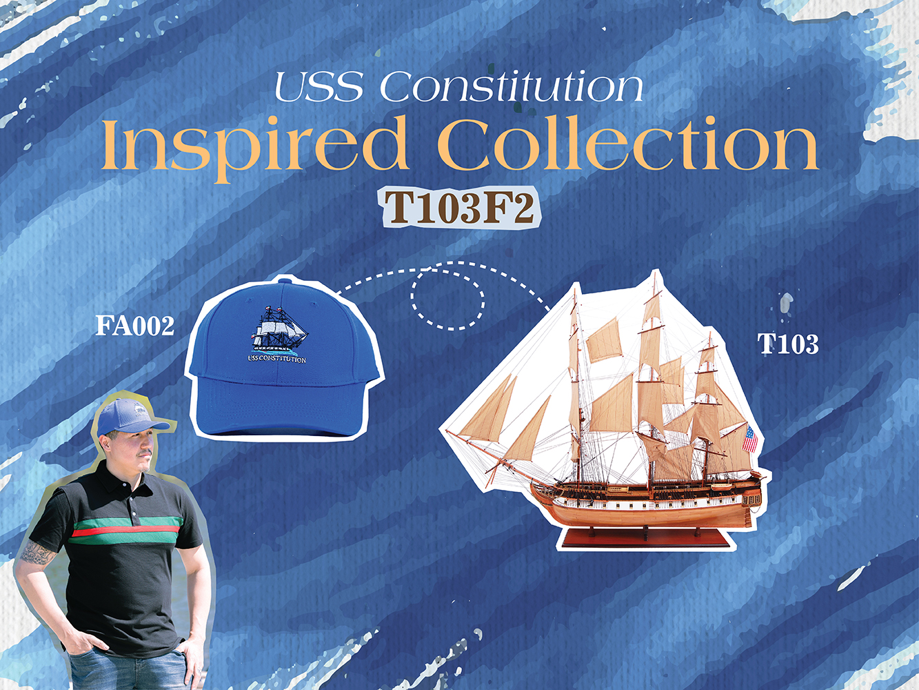 T103F2 Ultimate USS Constitution Combo: A Model Ship and Classic Hat T103F2L01.jpg