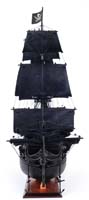 T305B Black Pearl Pirate Ship Midsize With Display Case Front Open 